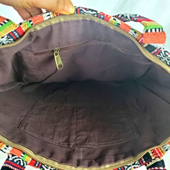 MOVING SALE FINAL PRICE NWOT Handmade cotton boho large tote bag - Picture 5 of 5